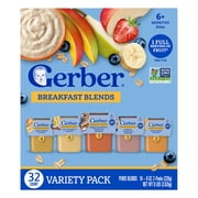 (2 pack) Gerber 2nd Foods Fruit & Cereal Puree Favorites Baby Food, Variety Pack, 4 oz Tubs (32 Pack)