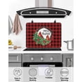 thumbnail image 4 of Large Induction Cooktop Protector Mat Christmas Cardinal Birds Stove Top Covers for Electric Stove, Buffalo Plaid Xmas Holly Leaves Branch Decorative Stove Burner Cover Mats, Glass Top Stove Cover, 4 of 7