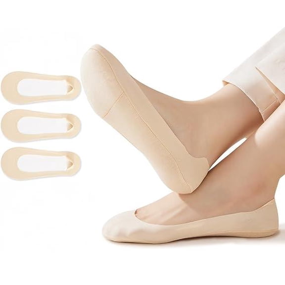 3 Pair Soft Invisible Low-Cut Anti-Slip Comfortable Insoles-White