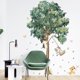 thumbnail image 3 of Pegatinas de pared con árboles verdes y pájaros, decoración de hojas extraíbles para paredes de dormitorio, sala de estar y sofá, paraíso tropical, 3 of 6
