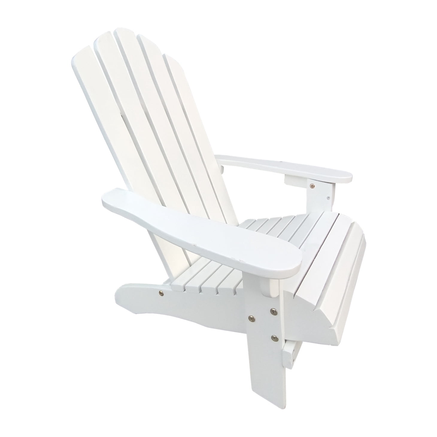 Kids Adirondack Lawn Chairs with Wide Armrest and Wood Frame,Foldable Lounge Chair with Adjustable Backrest, Plastic Chairs with Curved Seat for Patio, Deck, Yard, Garden, White