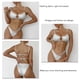 thumbnail image 5 of Bikini para mujer, traje de baño con correas, espalda descubierta, pecho ahuecado, tela intermitente, traje de baño de dos piezas, blanco XXL, 5 of 6