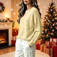 thumbnail image 5 of Szhihuiw Womens Sweaters Fall Fashion Crew Neck Casual Pullover Cable Knit Top Long Sleeve Lightweight Oversized Sweaters for Women, 5 of 6