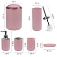 thumbnail image 2 of Set de accesorios de baño CERBIOR, conjunto de baño de 6 piezas, color rosa, 2 of 6