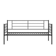 RealRooms Praxis Metal Daybed, Steel Frame, Storage Clearance, Twin, Black