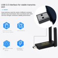 thumbnail image 4 of Adaptador LAN InaláMbrico USB3.0 Wi-Fi6 1800M LAN InaláMbrica Ethernet Wi-Fi Dongle 1800Mbps2.4G 5.8G LAN InaláMbrica de Doble Banda, 4 of 10