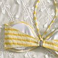 thumbnail image 5 of OWMEOT Striped Bikini Sets for Women Sexy Halter Back Braided Straps Bathing Suits Low Rise Triangle Trunks for Summer Beach Vacation, 5 of 7