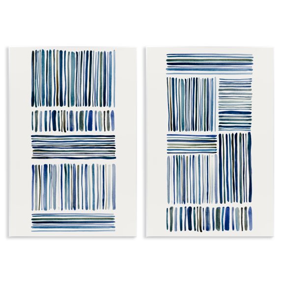Stupell Industries Contrasting Linear Dashes 2 Piece Wall Plaque Art Set design by Hannah Dawson, 15 x 10