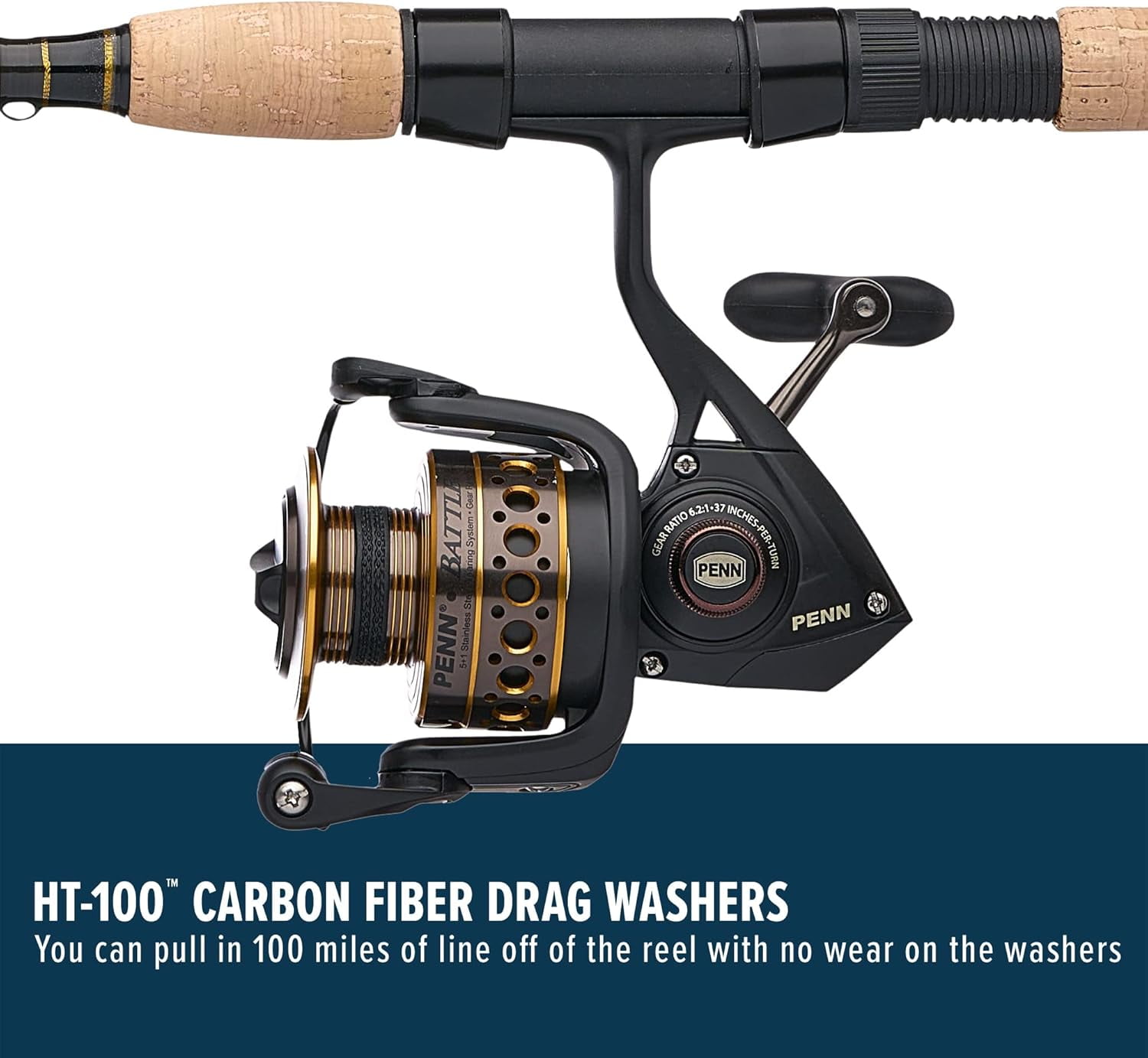 PENN Battle® Spinning Combo Fishing Kit, 7' Medium, 4000 Size Reel