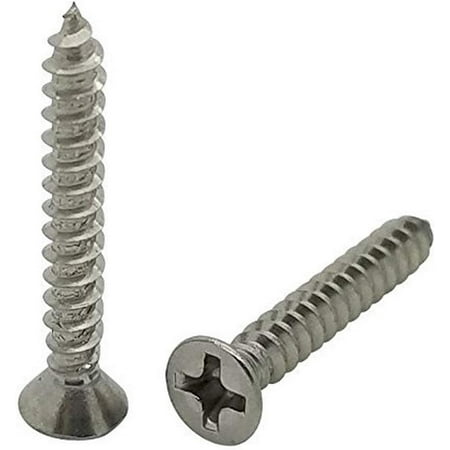 

(SNG42) 300 Qty #6 x 1 Flat 304 Stainless Phillips Head Wood Screws