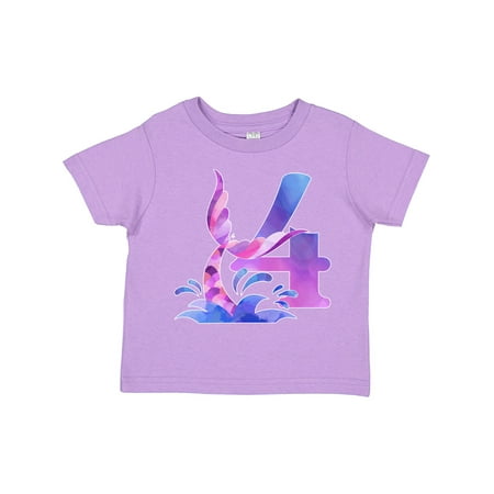 

Inktastic 4th Birthday Mermaid Tail Gift Toddler Boy or Toddler Girl T-Shirt