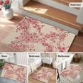 thumbnail image 5 of Peaches Branches Entryway Rug 2'x3'&nbsp; Non Slip Front Door Mats, Farmhouse Spring Botanical Pink Flowers Entrance Rugs Indoor Outdoor Carpet, Washable Floor Mats Small Area Rug for Bedroom Kitchen, 5 of 8
