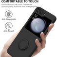 thumbnail image 2 of for Samsung Galaxy Z Flip 5 Case Liquid Silicone Soft Gel Rubber Slim Cover with Ring Kickstand Full Body Shockproof Protective Phone Case for Samsung Z Flip 5 5G 6.7", Black, 2 of 17