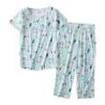 thumbnail image 1 of 2025 Ensemble de Pyjama en Coton pour Femmes Pyjama pour Femme Haut à Manches Courtes Capri Pantalon de Pyjama pour Femmes Pyjama, 1 of 3