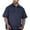 Navy, variant on Afdoent Men's Casual Shirts Male Double Pocket Solid Color Baggy Short Sleeve Shirt Beach Vacation Shirt