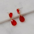 thumbnail image 3 of Humble Chic Burgundy Earrings for Women - Formal Red Statement Earrings, 3 of 8