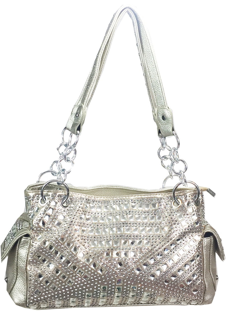 Zzfab Zzfab Gem Studded Rhinestone Western Purse Gold