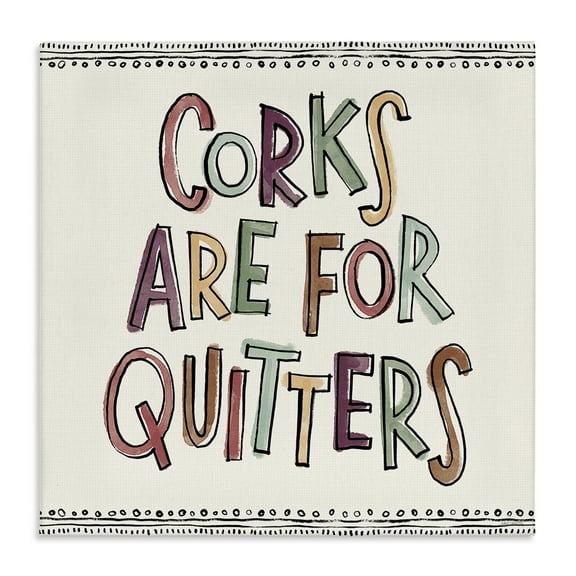 Stupell Industries Corks For Quitters Food & Beverage Painting Wrapped Canvas Art Print Wall Art, 17 x 17