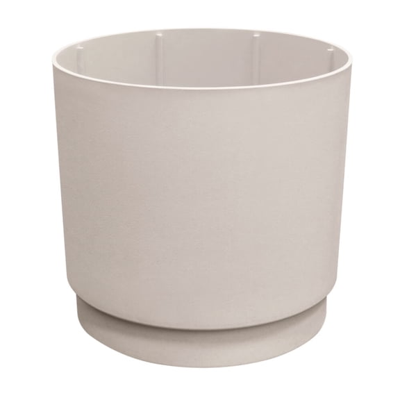 Tierra Verde 15" W x 15" H Alto Modern Recycled Self-Watering Planter - Eggshell White, Indoor/Outdoor
