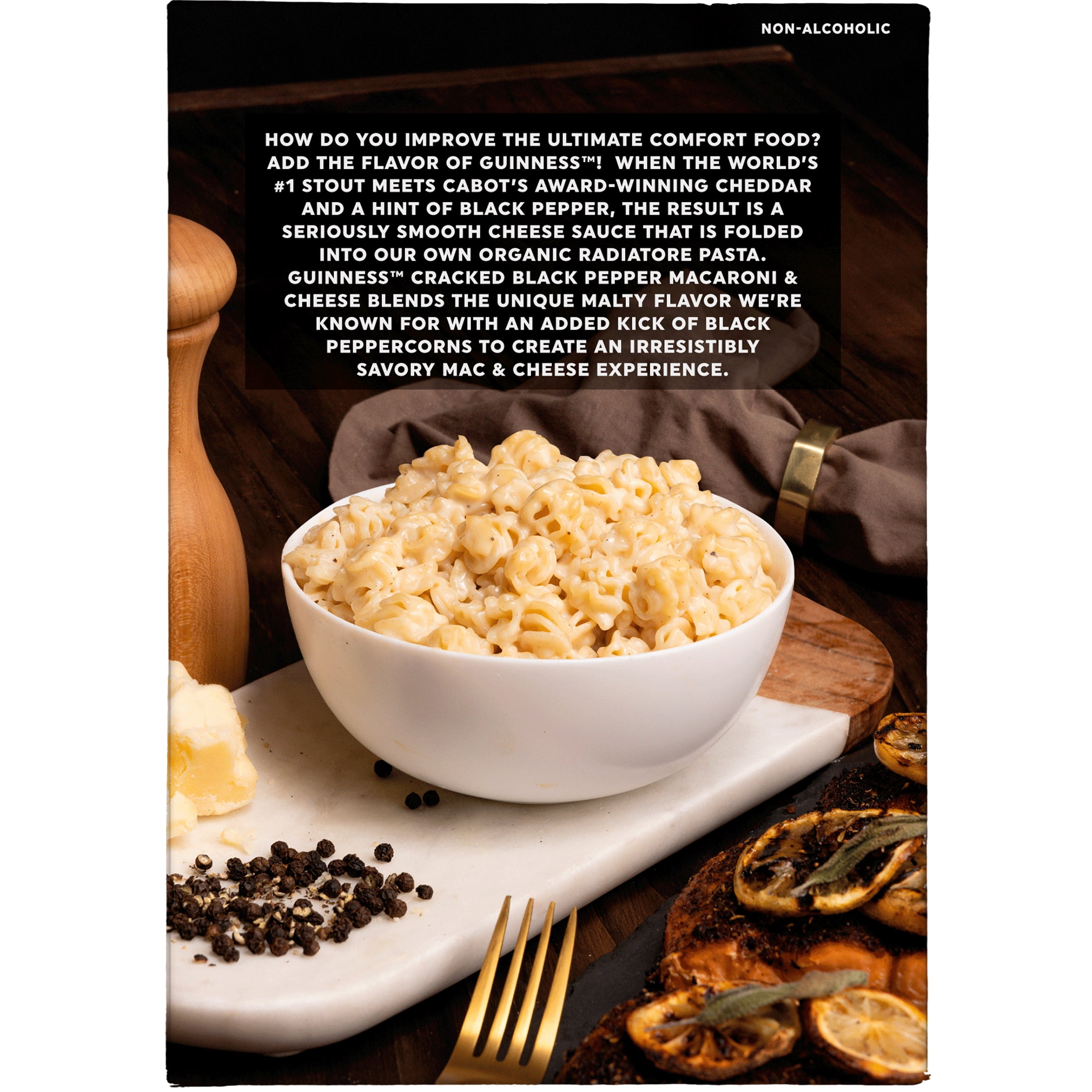 Guinness Cracked Black Pepper Macaroni & Cheese with Organic Pasta, 11 oz Box, Shelf-Stable