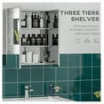 thumbnail image 4 of kleankin Bathroom Mirror with Storage Shelves, Bathroom Wall Cabinet Silver + Stainless Steel, 4 of 7
