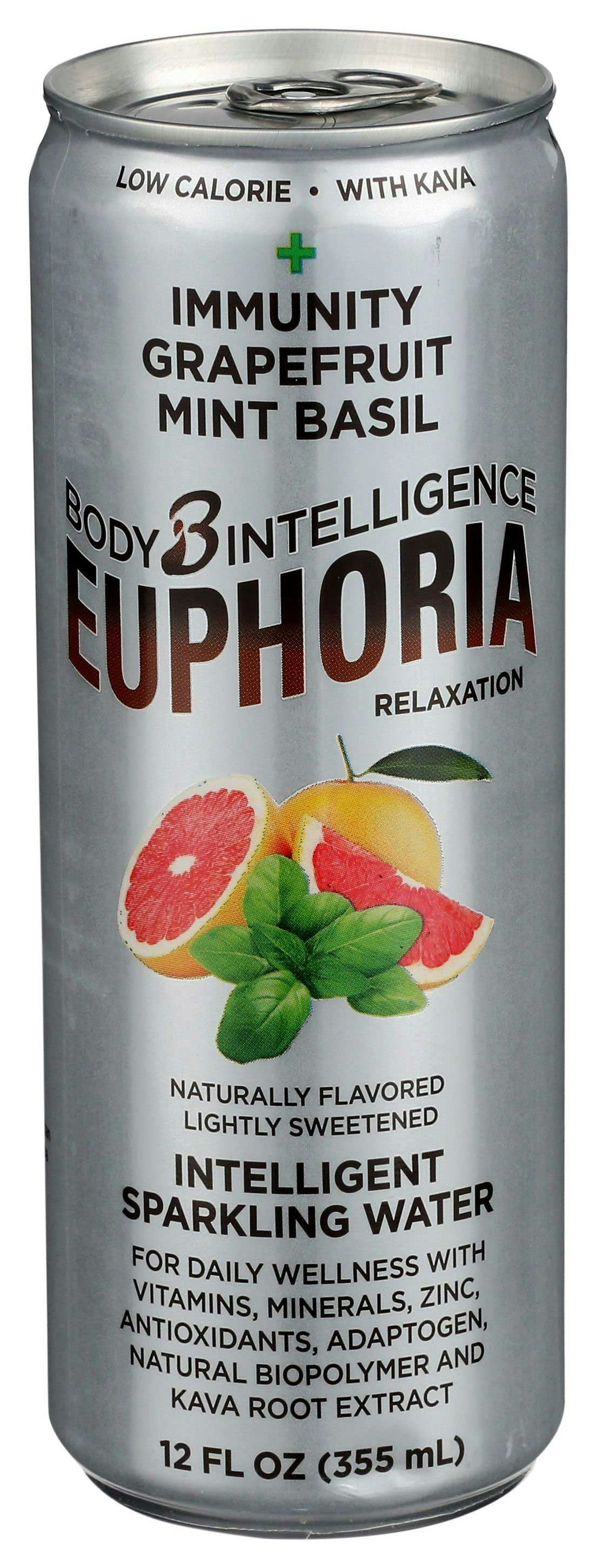Body IQ Sparkling Water Grapefruit Basil 12 fl oz (Pack of 12)