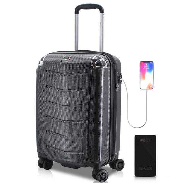 Inheems Archeoloog dennenboom Villagio Hardshell Polycarbonate Carry On With USB Port Bundle With Black 10000mAh Power Bank, Mercury Black - Walmart.com Inheems Archeoloog dennenboom Villagio Hardshell Polycarbonate Carry On With USB Port Bundle With Black 10000mAh Power Bank, Mercury Black - Walmart.com