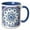 Blue/White, variant on 3drose, Turkish Blue and White Arabian Floral Middle Eastern Arabesque Pattern, 15oz Mug