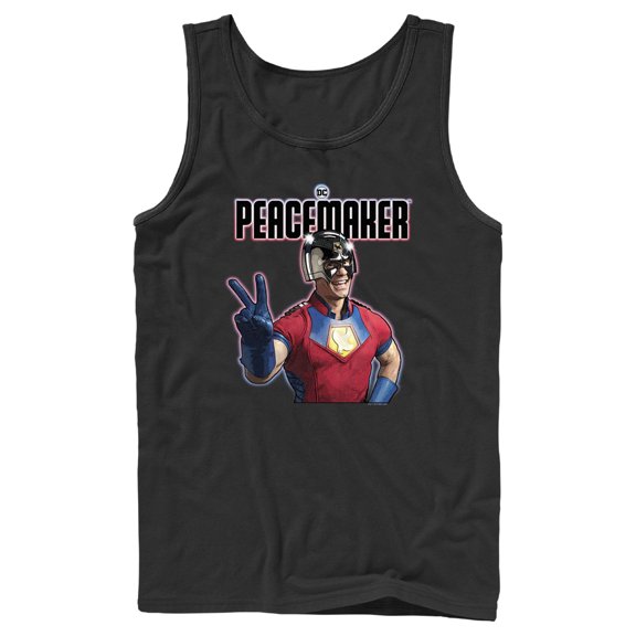 Men's Peacemaker Hero Peace Sign  Tank Top Black X Large