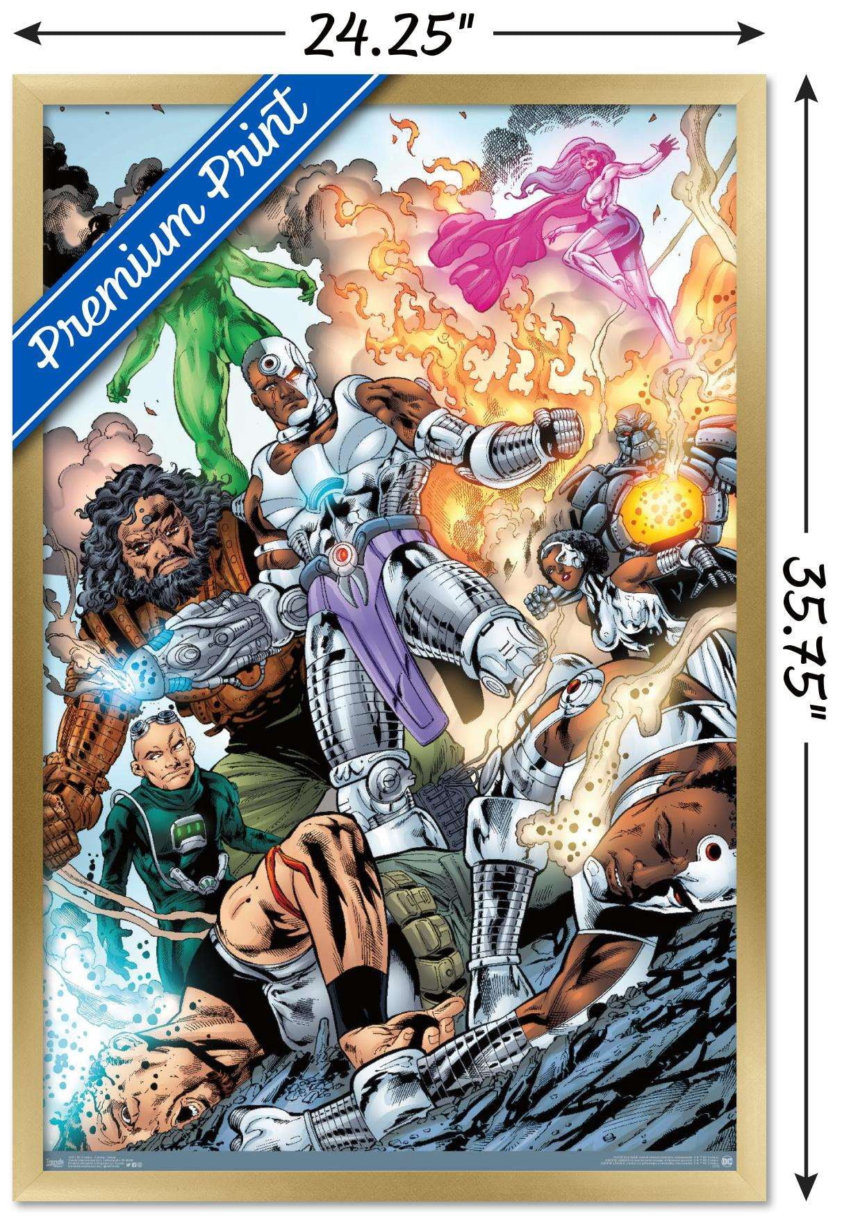 DC Comics - Cyborg - Group Wall Poster, 22.375" x 34", Framed