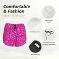 thumbnail image 6 of Picia Rose Red Glitter Pattern Women's 2 in 1 Athletic Running Shorts High Waisted Workout Casual Gym Sweat Shorts with Comfy Liner Zipper Pockets-, 6 of 9