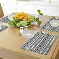 thumbnail image 4 of Ambesonne Tribal Place Mats Set of 4, Borders with Leaf, Standard Size, Black and White, 4 of 6