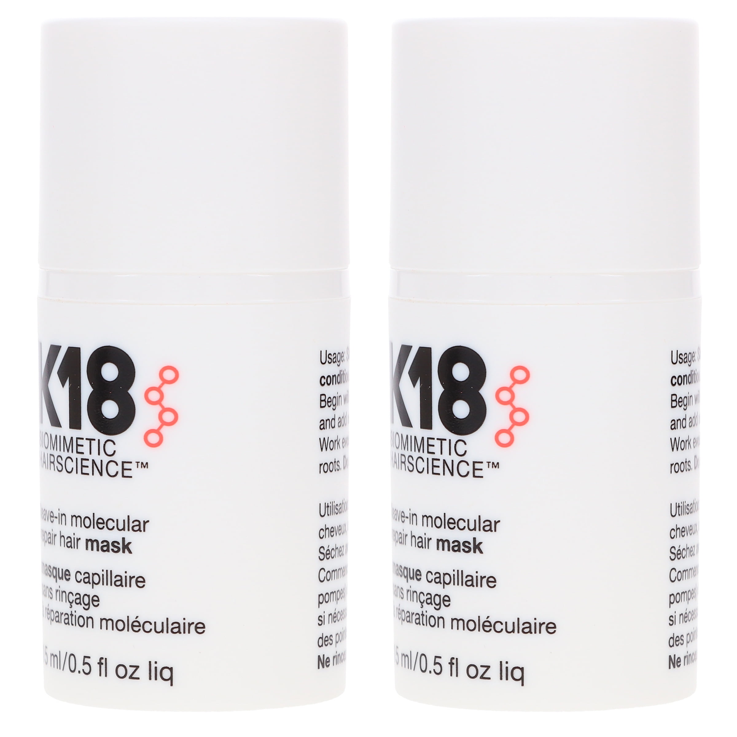 K18 Leave-In Molecular Repair Hair Mask 0.5 oz 2 Pack