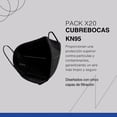 thumbnail image 2 of Pack de 20 Cubrebocas KN95 | Color Negro | Cubre Bocas Protección Alta Eficiencia 5 Capas de Filtración | Face Mask Ajuste Cómodo y Seguro, 2 of 6