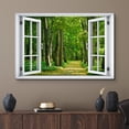 thumbnail image 2 of wall26 Canvas Print Wall Art Window View Trail Path Springtime Green Tree Forest Wilderness Nature Photography Realism Scenic Landscape Colorful Multicolor for Living Room, Bedroom, Office - 24", 2 of 5