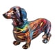 thumbnail image 1 of Estatua de perro salchicha de resina, figura de perro salchicha Graffiti, decoración de perro pintada deslumbrante, 1 of 7