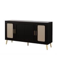 thumbnail image 4 of Four-Door Plastic Rattan Black Cabinet for Organizing Essentials in Living Room, 4 of 6