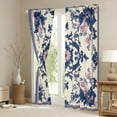 thumbnail image 4 of Feelyou Vintage Hippie Damask Black Out Curtains, Boho Blue Flower Floral Curtains Pack of 2 (42x63 Each), Southwestern Style Bedroom Curtains, Curtains and Drapes Decor, 4 of 7
