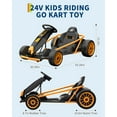 thumbnail image 6 of Garvee 24V 9Ah Kids Ride On Go Kart Toy, High Speed Drifting Car with Two Motors, Full Metal Frame, Music, Power Display, Racing Car for Kids 8-12, 6 of 9