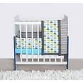 thumbnail image 2 of Bacati Elephants Portable 3-Piece Crib Bedding Set, Aqua/Lime/Grey, 2 of 3