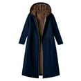 thumbnail image 5 of Rutainlusire Womens Warm Long-Length Fleece Hooded Jackets Women's Long Sleeved Composite Velvet Hooded Casual Long Jacket/jacket Long Windproof Jacket, 5 of 5