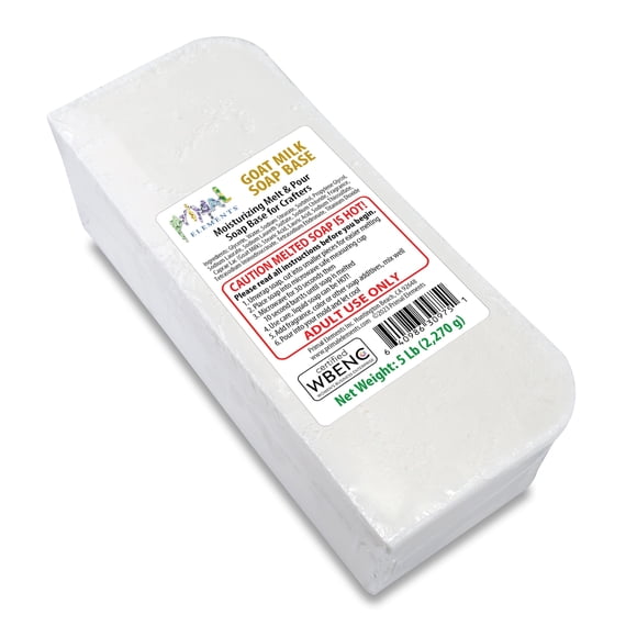 Base de jabón de leche de cabra Primal Elements – Base de jabón hidratante de glicerina para derretir y verter para manualidades y hacer jabón fácil de cortar – 5 libras
