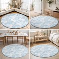 thumbnail image 4 of Small Round Rug 3Ft, Ocean Shell Non-Slip Washable Circle Rugs Carpet, Summer Coastal Seashells Texture Light Blue Indoor Outdoor Rug Floor Mats Throw Runner for Bedroom Living Room Bathroom, 4 of 8