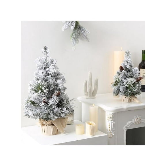 30/40CM Christmas Tree Desktop Ornament Mini Snow Frost Xmas Gifts Decors