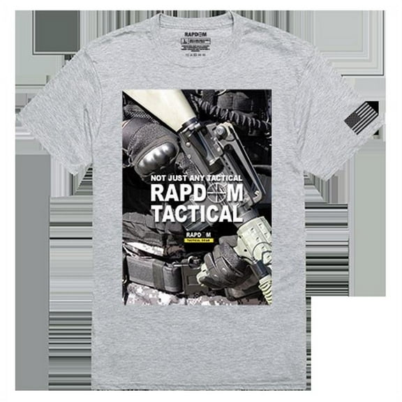 RapidDominance RAPDOM 2 Tactical Graphics Tee, Heather Grey - Small