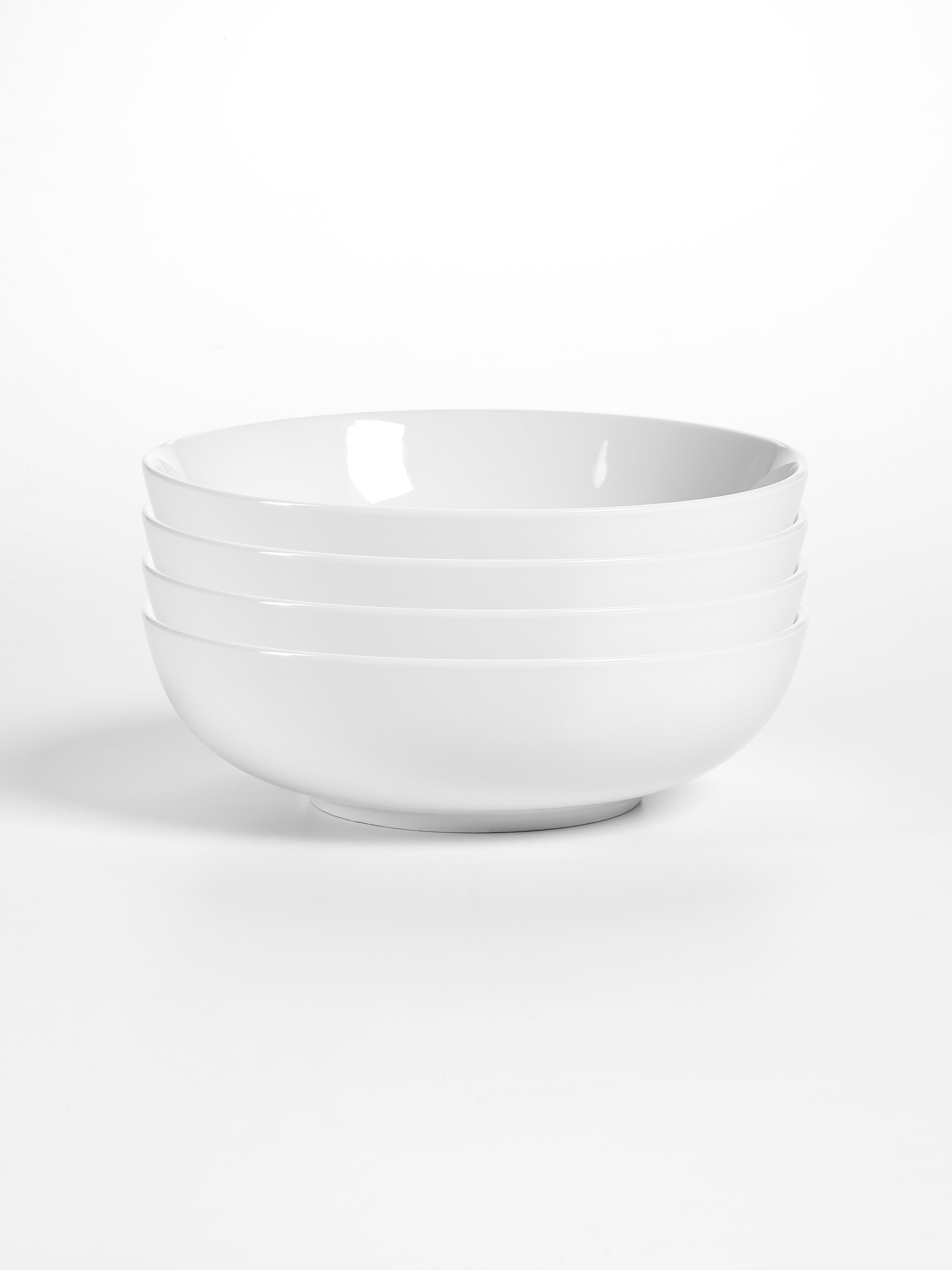 Over and Back Set of 4 Anniston White Bowls