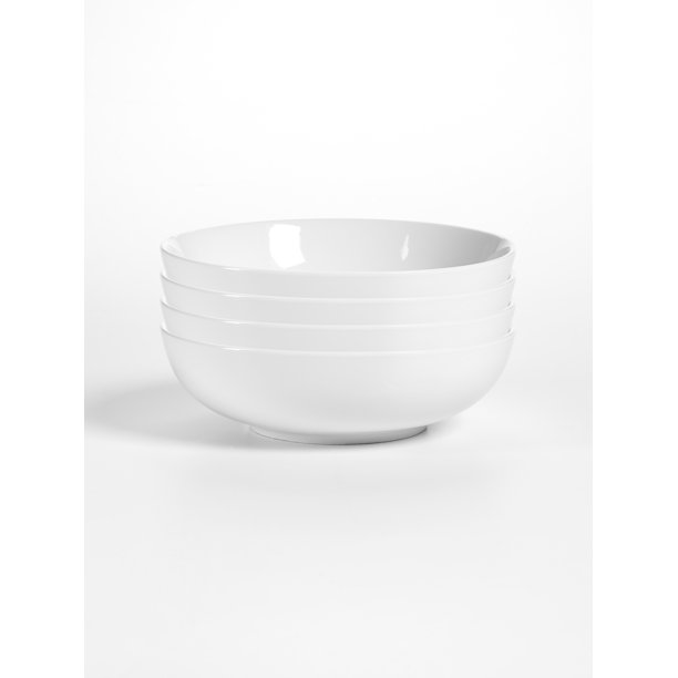 Over and Back Set of 4 Anniston White Bowls