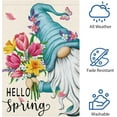 thumbnail image 5 of Hello Spring Gnome Garden Flag 28x40 Double Sided Burlap Butterfly Floral Garden Yard Flags for Spring Summer Rustic Seasonal Outside Outdoor House Decoration (ONLY FLAG), 5 of 6