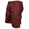 thumbnail image 5 of Cargo Shorts for Men Relaxed Fit Fishing Chino Shorts with Pockets Knee Length Summer Casual Work Bermudas,Wine,3XL, 5 of 8