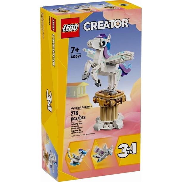 LEGO Creator 3 in 1 Mythical Pegasus, Gift for Grandchildren, Girls and Boys, Buildable Toys, 40691 (278 Pieces)